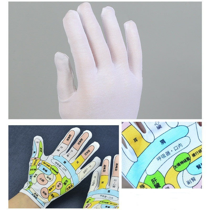 Acupoint Map Meridian Massage Gloves