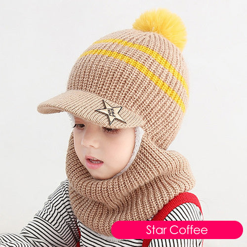 Kids One-piece woolen hat