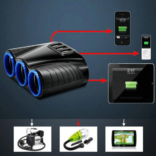 Cigarette Lighter Dual Usb120 Watt Rapid Phone Charger