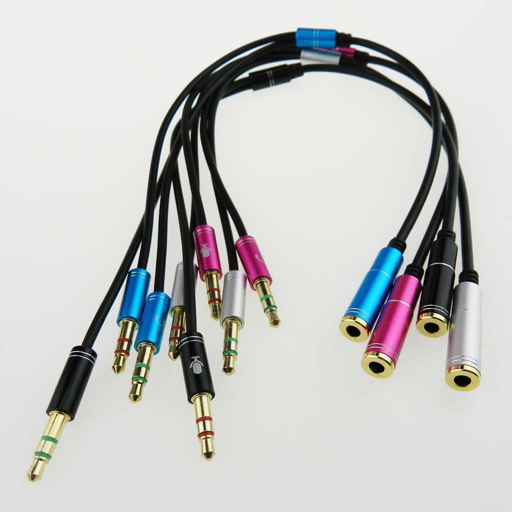 Stereo One-input/TWO output stereo headset Cable