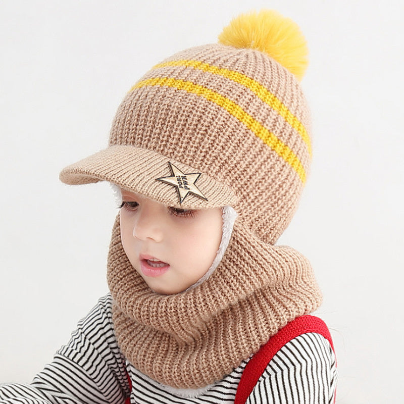 Kids One-piece woolen hat