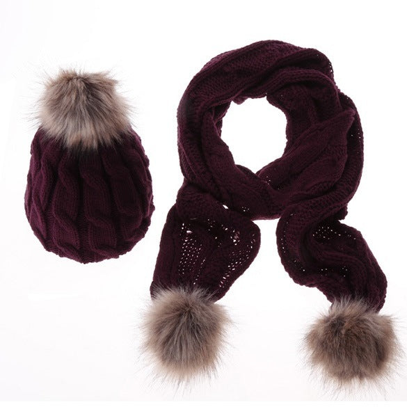 Ladies Wool Scarf Hat Set