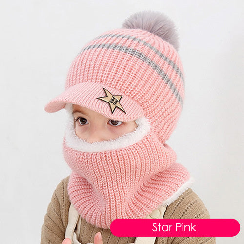 Kids One-piece woolen hat