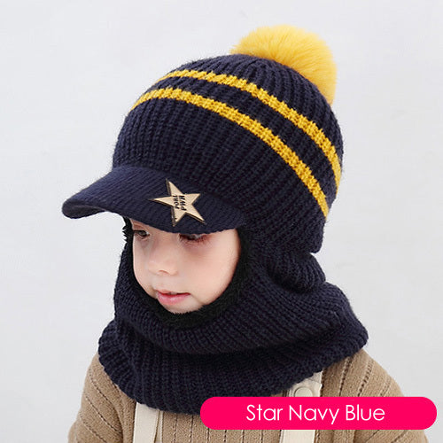 Kids One-piece woolen hat