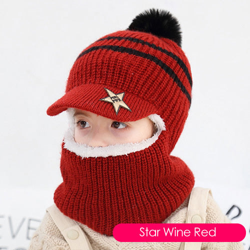 Kids One-piece woolen hat