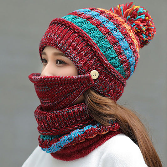 Matching 3 piece Knitted Hat, Mask, and Scarf