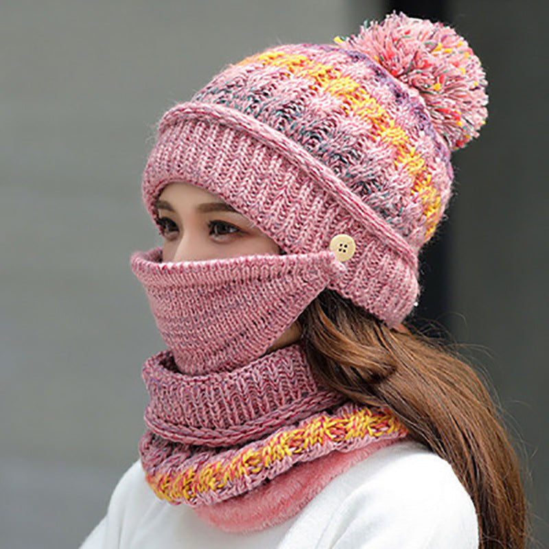 Matching 3 piece Knitted Hat, Mask, and Scarf