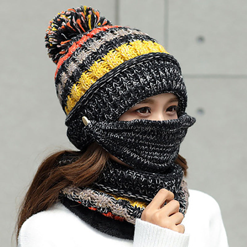 Matching 3 piece Knitted Hat, Mask, and Scarf