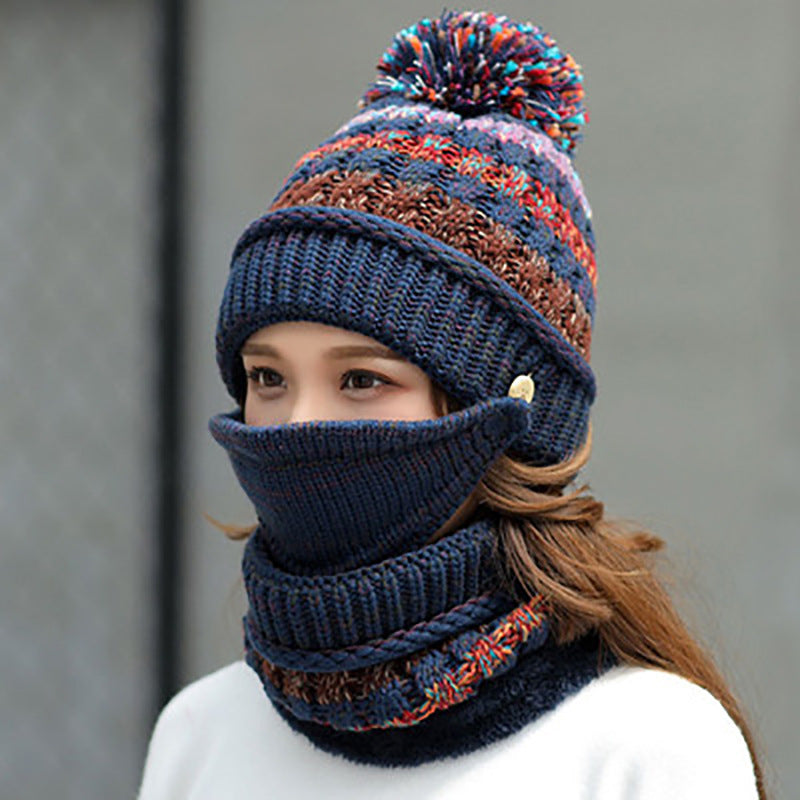 Matching 3 piece Knitted Hat, Mask, and Scarf