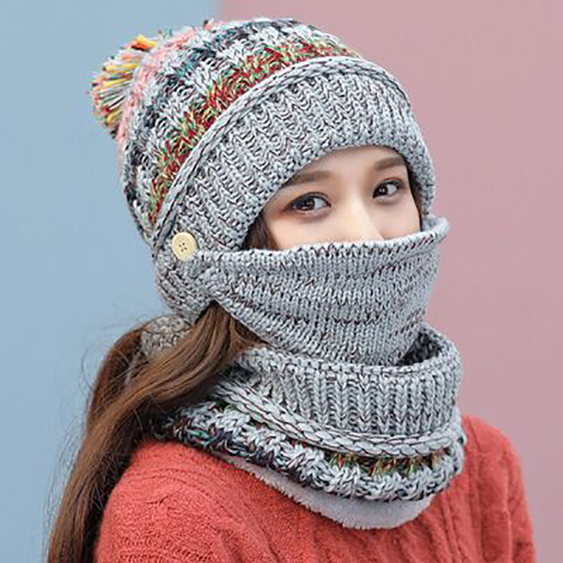 Matching 3 piece Knitted Hat, Mask, and Scarf