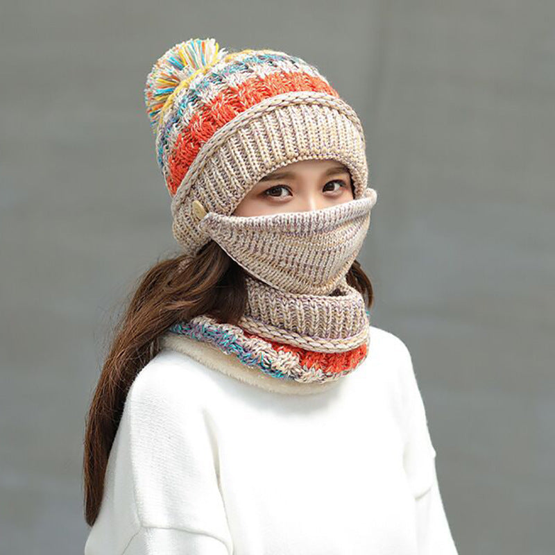 Matching 3 piece Knitted Hat, Mask, and Scarf