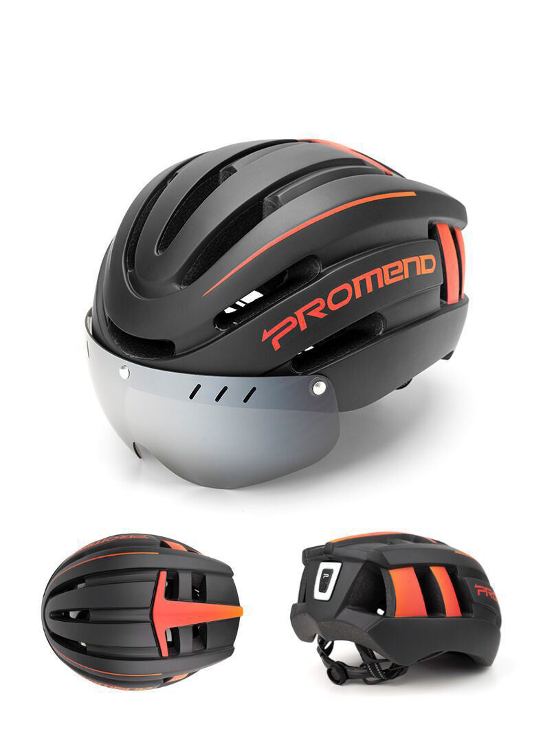 Mountain Bike Helmet with LED Warning Iight.