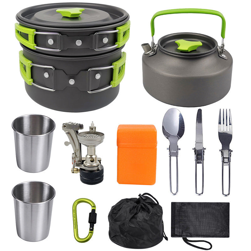 Mess Kit with Tea Kettle, Utensils, AND STOVE!