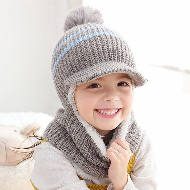 Kids One-piece woolen hat