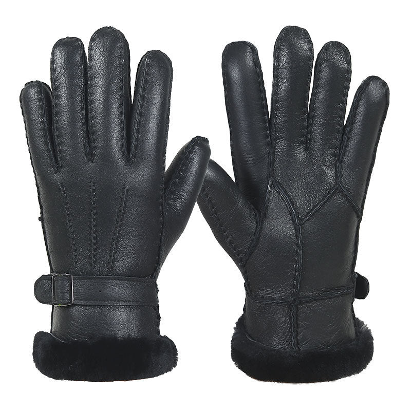 Men's Real Sheepskin Wool Fleece Gloves