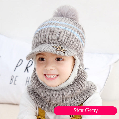 Kids One-piece woolen hat