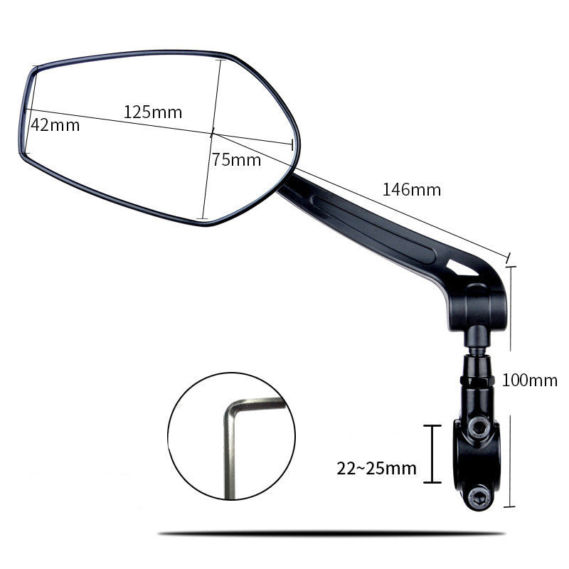 E-bike Wide Angle Rearview Mirror