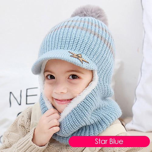 Kids One-piece woolen hat