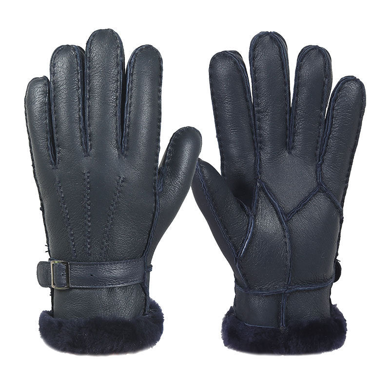 Men's Real Sheepskin Wool Fleece Gloves