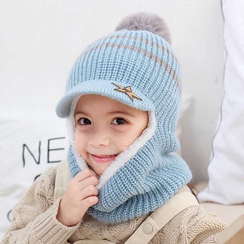 Kids One-piece woolen hat