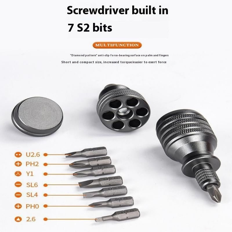 Ratcheting Screwdriver Set w/ bits storage