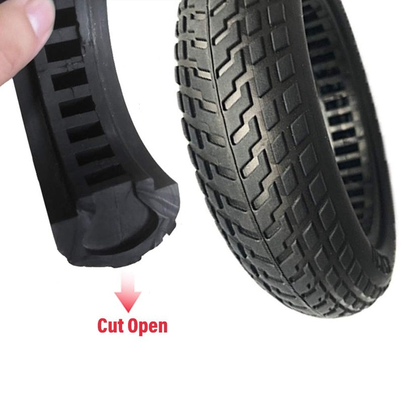 Honeycomb shock-absorbing solid tire