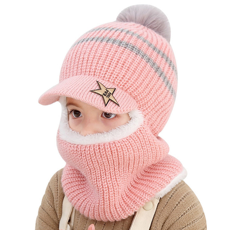 Kids One-piece woolen hat