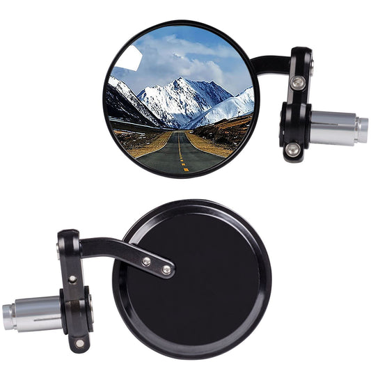 Motorcycle Rearview Mirror 7/8" (22mm) Universal Handlebar Bar End Mount