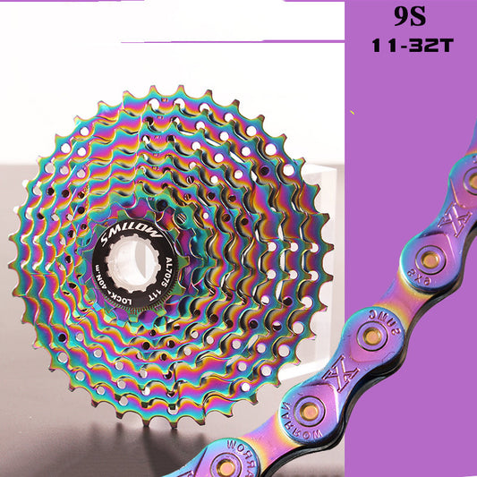 Bike 9-speed cassette gear cluster