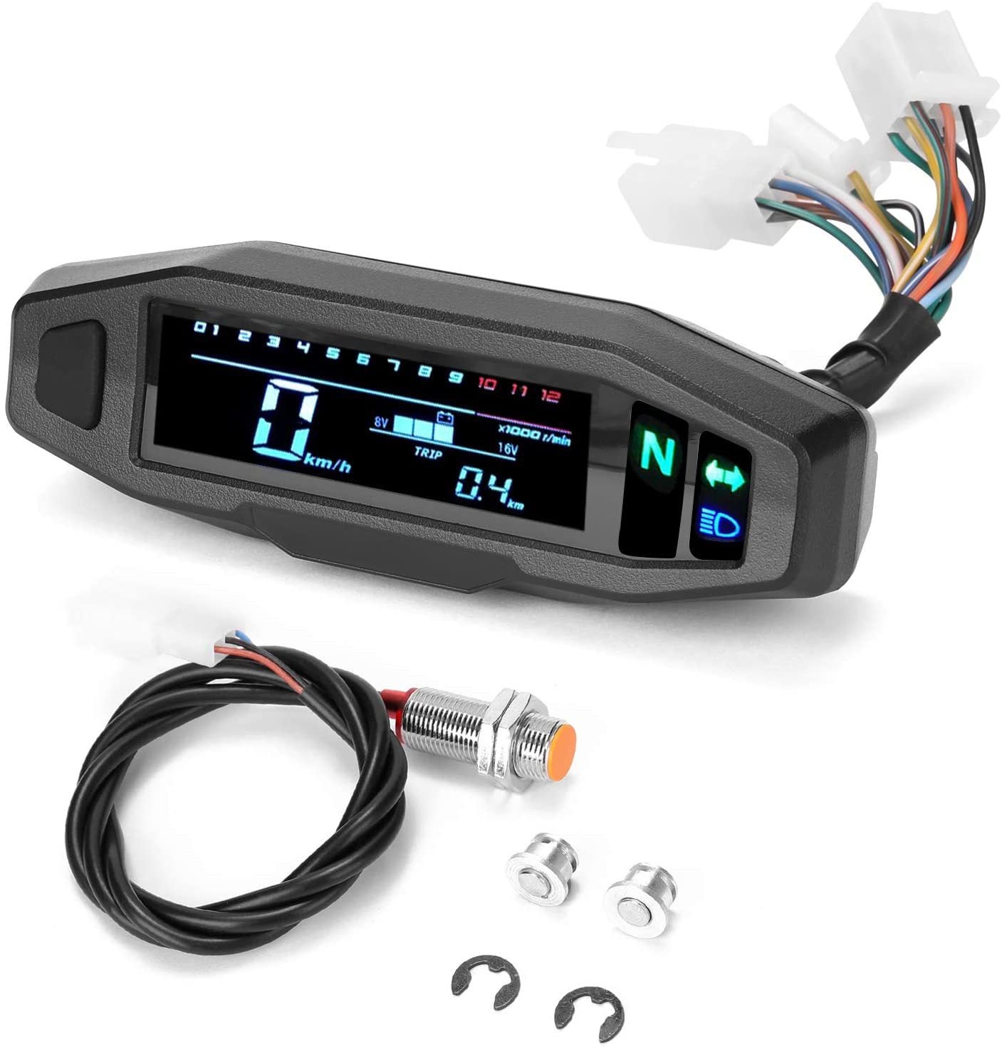 Motorcycle Mini Speedometer, Oil Gauge, LCD Display