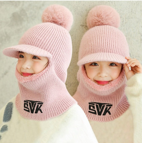 Kids One-piece woolen hat