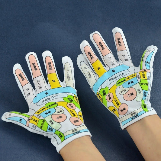 Acupoint Map Meridian Massage Gloves