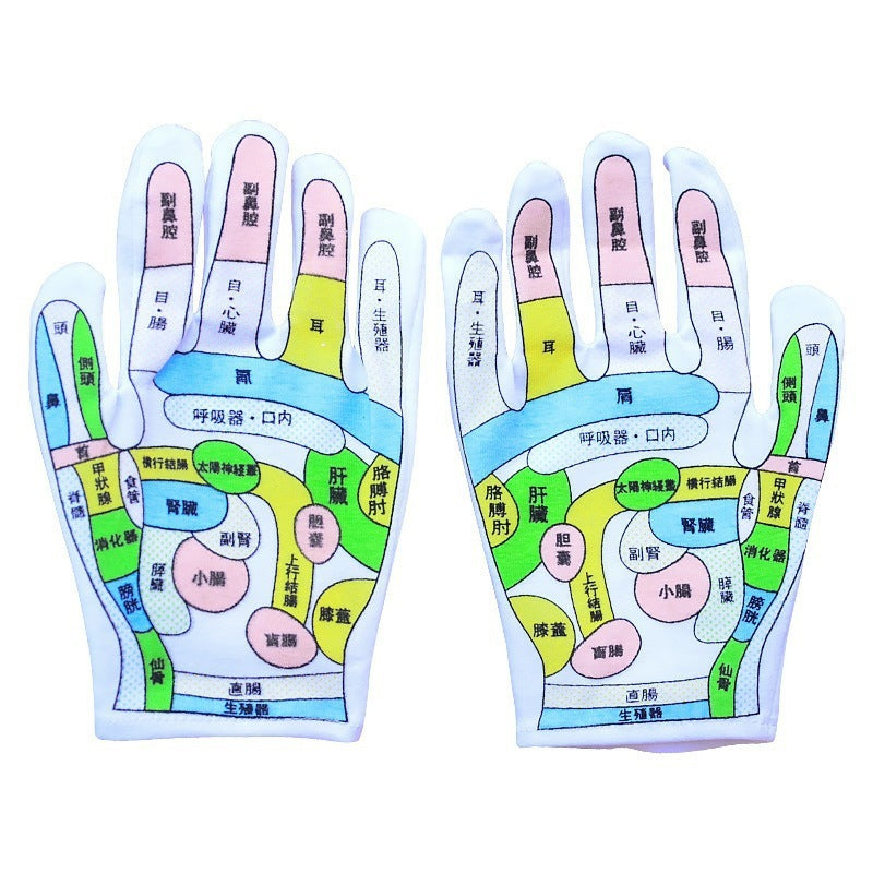 Acupoint Map Meridian Massage Gloves